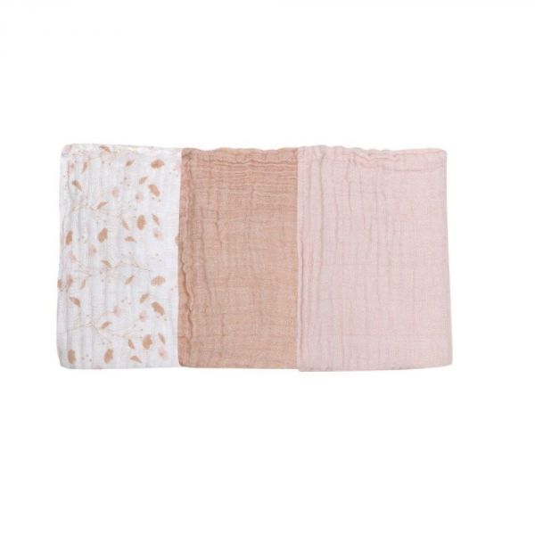 Lot de 3 gants en mousseline - Rose et Lili