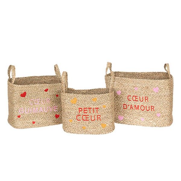 Lot de 3 paniers Amour