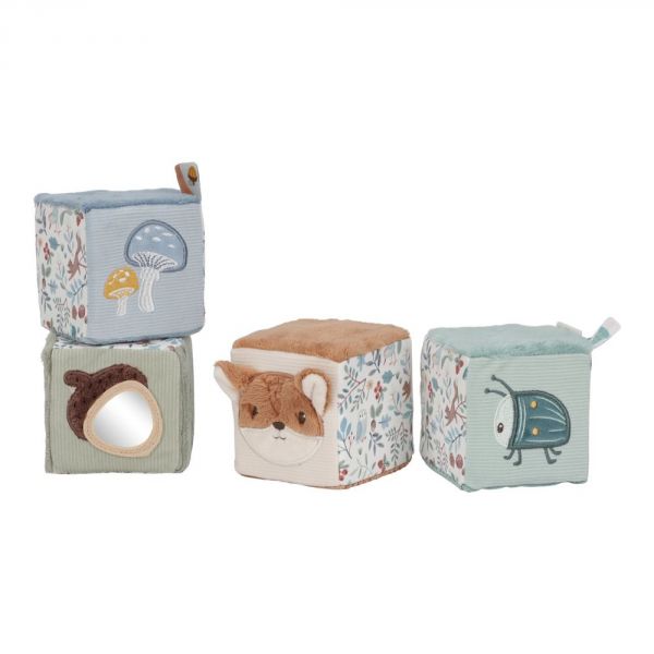 Lot de 4 cubes d'activités en tissu Forest Friends