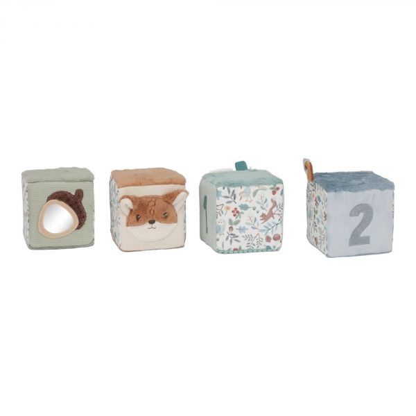Lot de 4 cubes d'activités en tissu Forest Friends