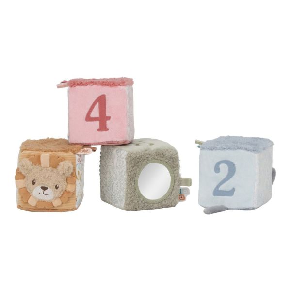 Lot de 4 cubes d'activités en tissu Safari Friends