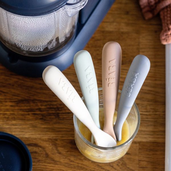 Lot de 4 cuillères bébé 1er âge silicone Natural