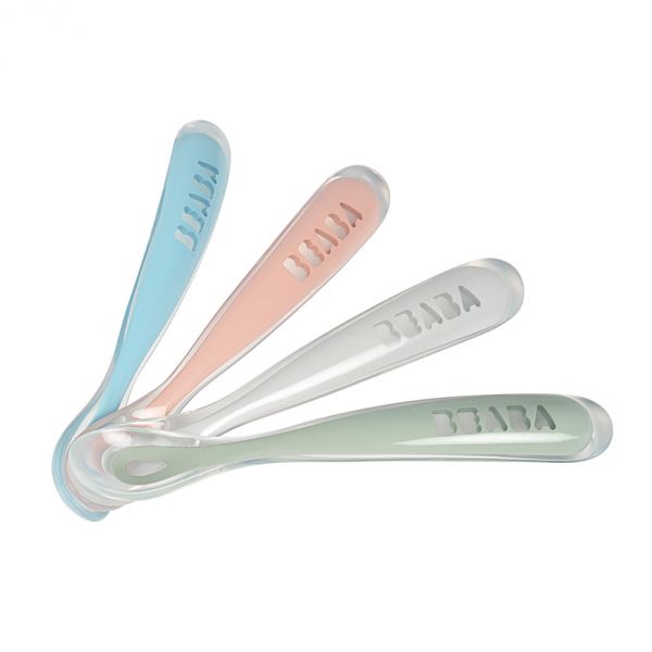 Lot de 4 cuillères 1er âge silicone Eucalyptus