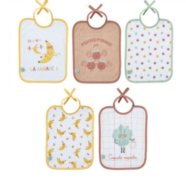 Lot de 5 bavoirs naissance Smoothie