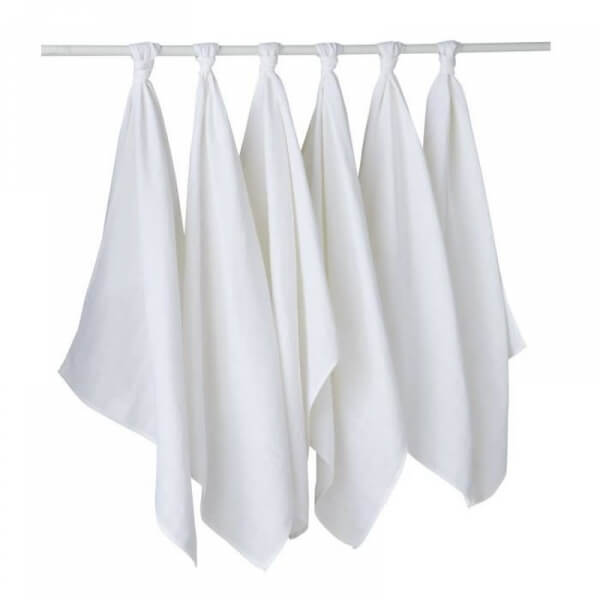 Lot de 6 langes coton 50 x 70 cm
