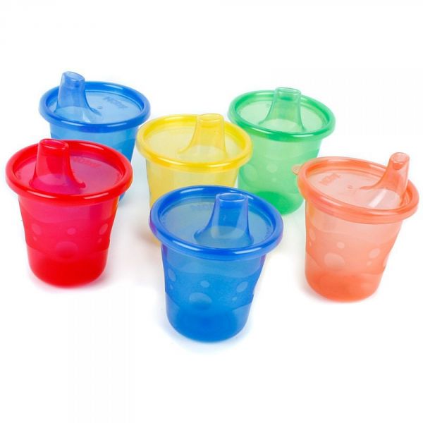 Lot de 6 gobelets d'apprentissage avec bec dur