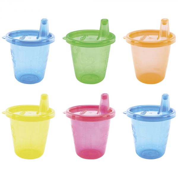Lot de 6 gobelets d'apprentissage avec bec dur