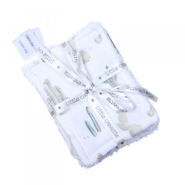 Lot de 6 lingettes lavables bébé Cactus