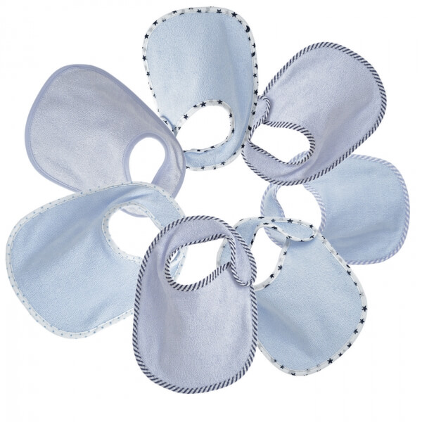Lot de 7 bavoirs naissance - Bleu