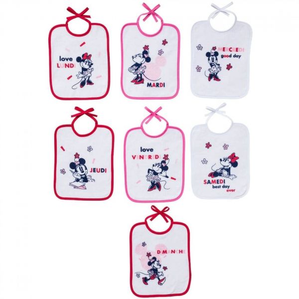 Lot de 7 bavoirs naissance - Minnie