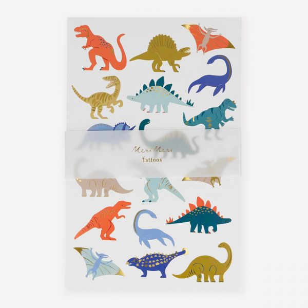 Lot de 2 grandes planches de tatouages enfant Dinosaures
