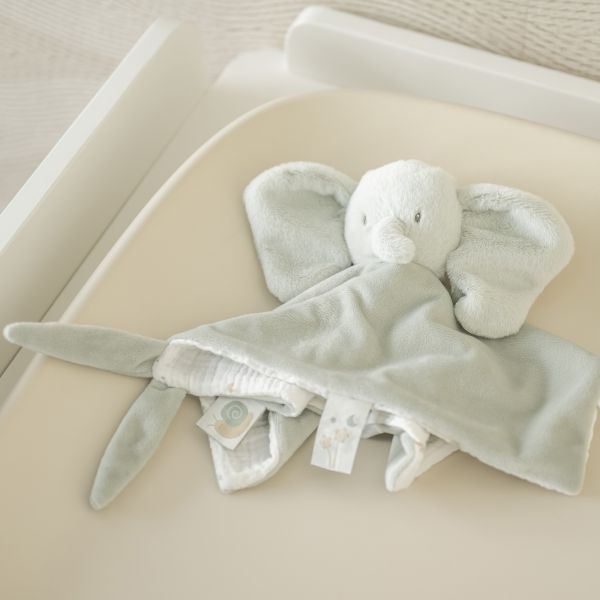 Doudou Loulou elephant velours vert tilleul