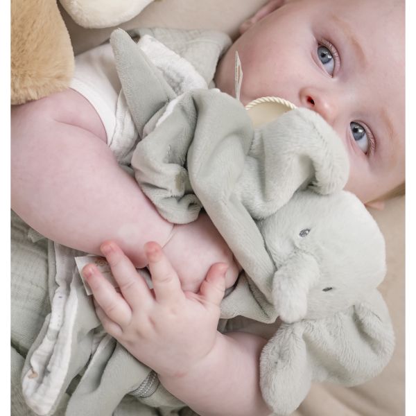 Doudou Loulou elephant velours vert tilleul