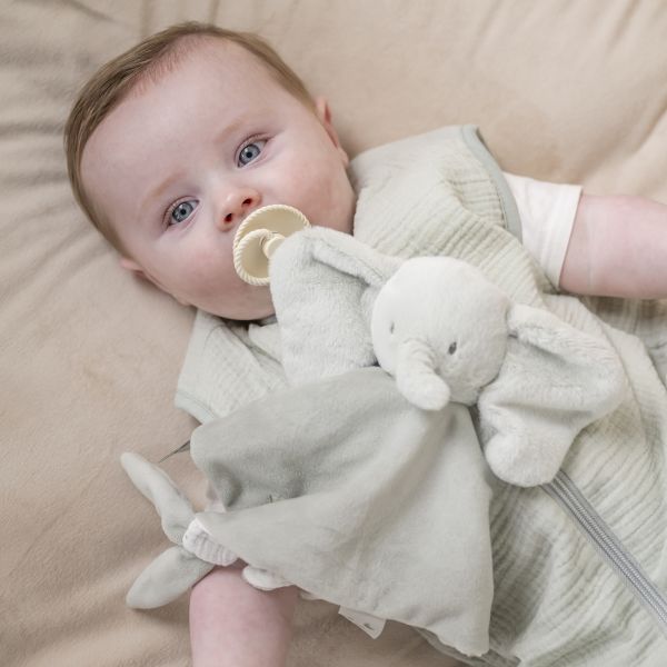 Doudou Loulou elephant velours vert tilleul