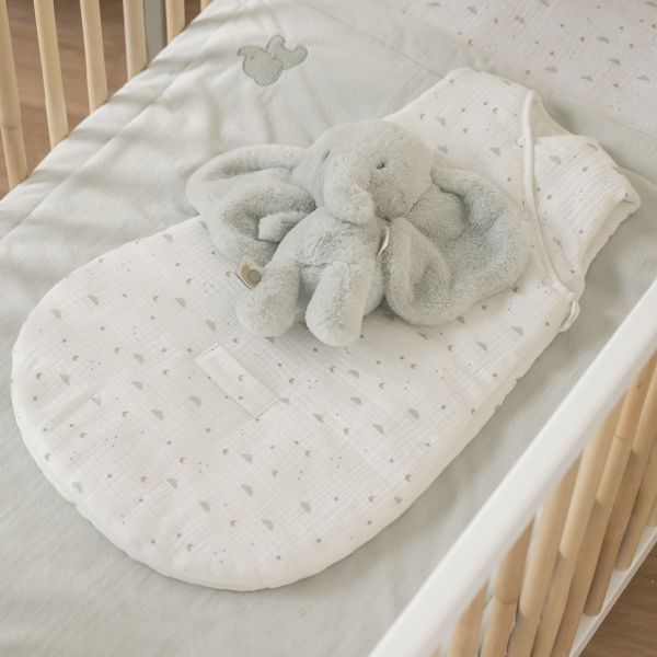 Gigoteuse mi saision 70cm sans manches gaze de coton ecru