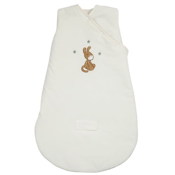 Gigoteuse mi saison 70cm sans manches velours ecru