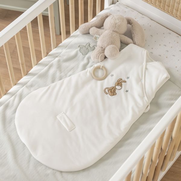 Gigoteuse mi saison 70cm sans manches velours ecru