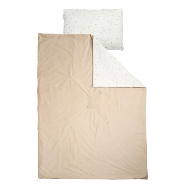 Housse de couette avec taie 100 x 140 cm Velours/Gaze de coton