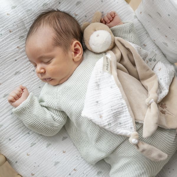 Maxi doudou Loulou âne caramel