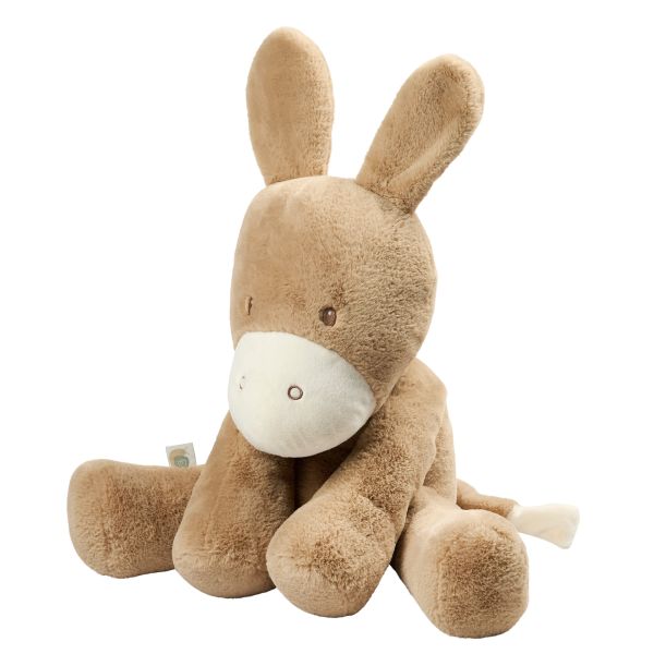 Maxi peluche âne caramel longs poils 60 cm