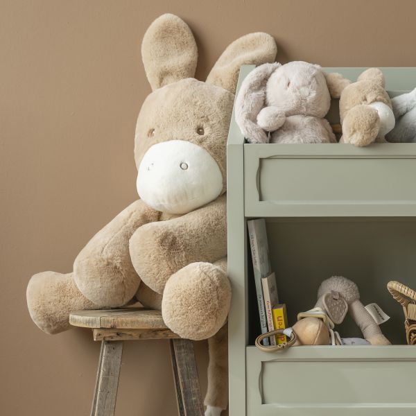 Maxi peluche âne caramel longs poils 60 cm