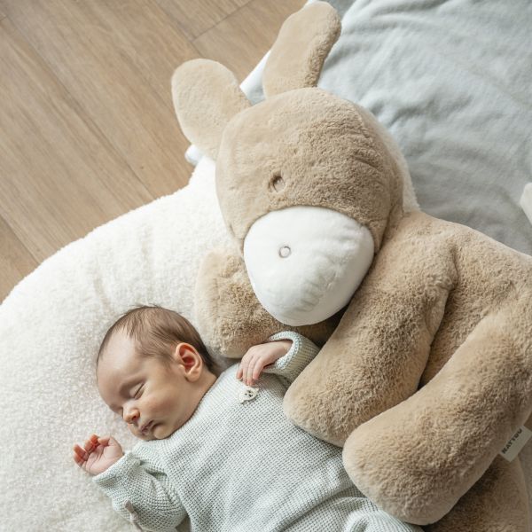 Maxi peluche âne caramel longs poils 60 cm