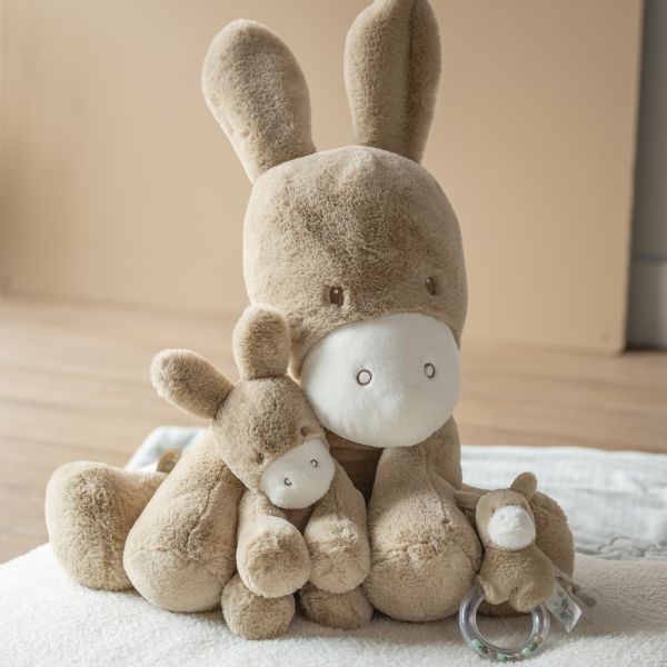 Maxi peluche âne caramel longs poils 60 cm