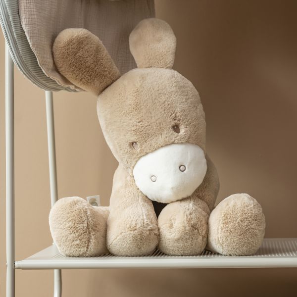 Maxi peluche âne caramel longs poils 60 cm