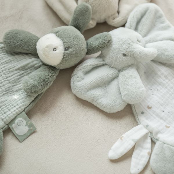 Mini doudou Loulou âne vert fonce