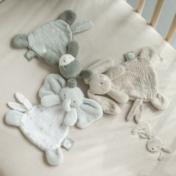 Mini doudou Loulou âne vert fonce