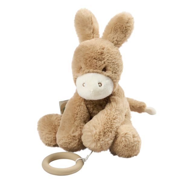 Peluche musicale âne Loulou caramel clair