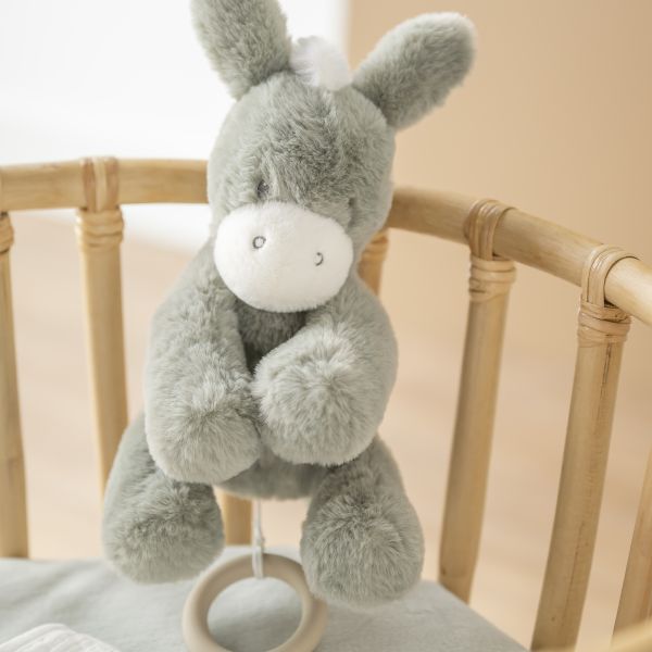 Peluche musicale âne Loulou vert foncé