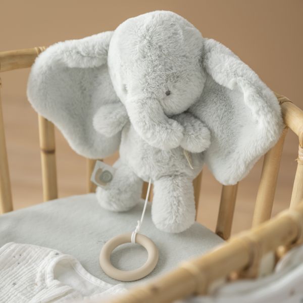 Peluche musicale éléphant Loulou vert tilleul