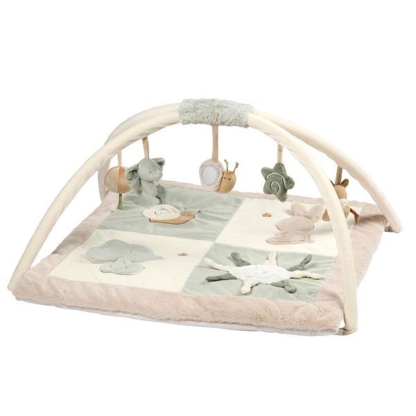 Tapis d'éveil avec arches Loulou vert et sable