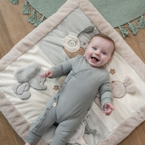 Tapis d'éveil avec arches Loulou vert et sable