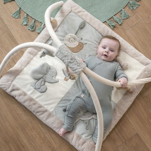 Tapis d'éveil avec arches Loulou vert et sable