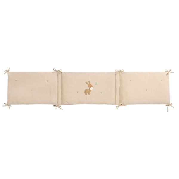 Tour de lit bébé réversible en velours Loulou 180 cm sable