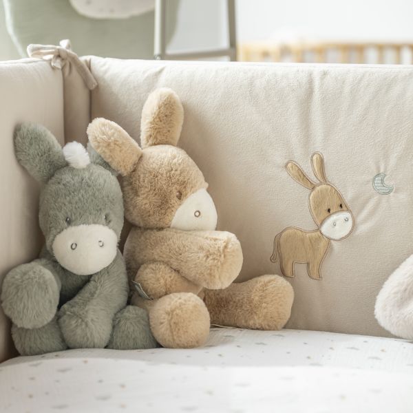 Tour de lit bébé réversible en velours Loulou 180 cm sable