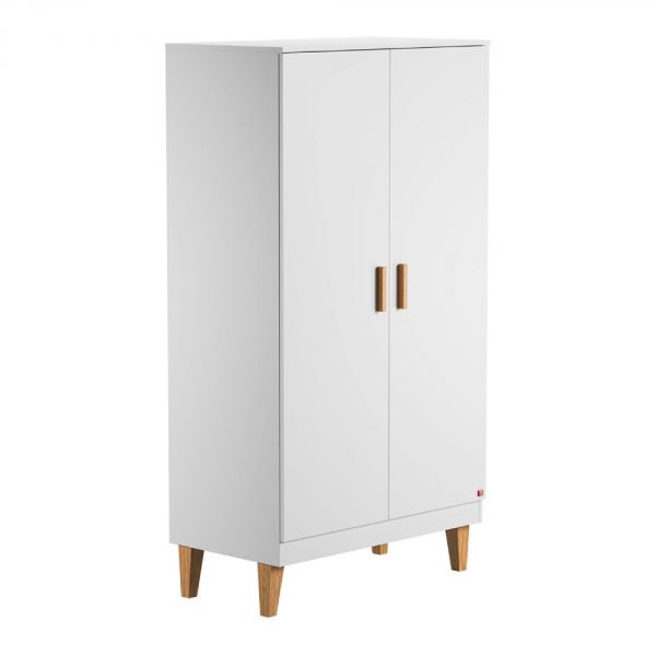 Armoire blanche et bois 2 portes - Collection Lounge