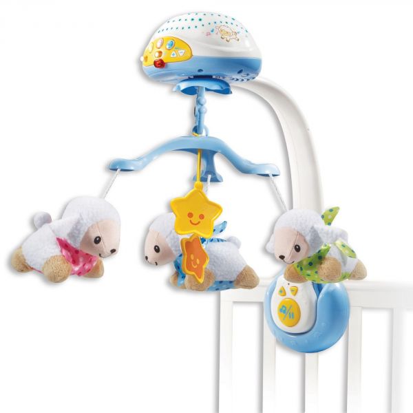 Mobile musical compte-moutons bleu
