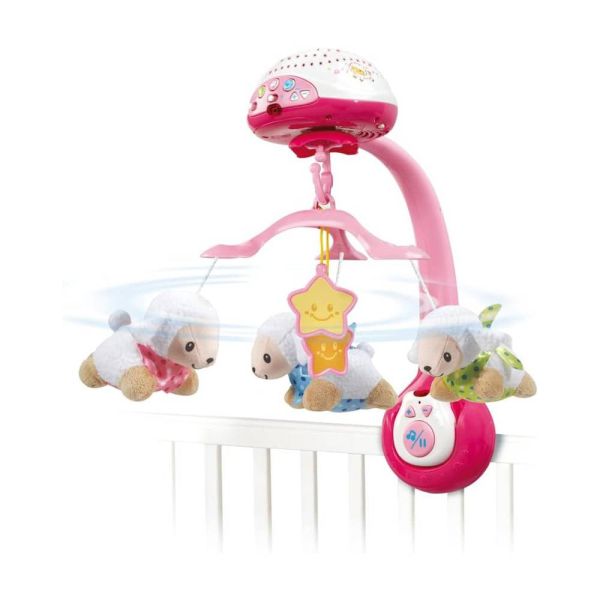 Mobile musical compte-moutons rose