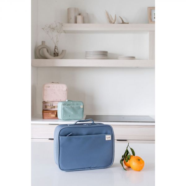 Lunch bag isotherme en tissu recyclé Bleu