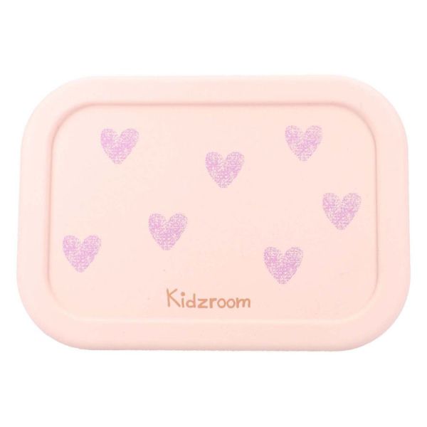 Lunch box 3 compartiments en silicone coeurs