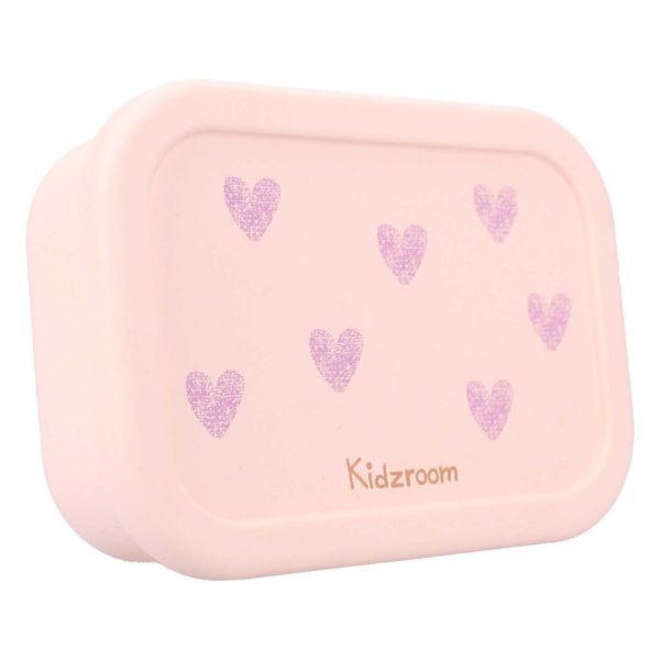 Lunch box 3 compartiments en silicone coeurs