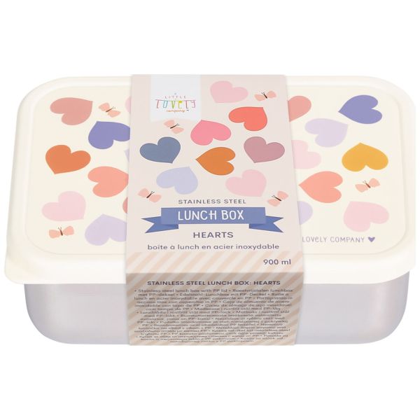 Lunch box enfant en acier inoxydable Cœurs
