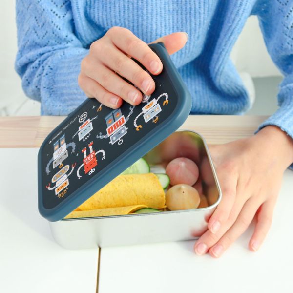 Lunch box enfant en acier inoxydable Robots