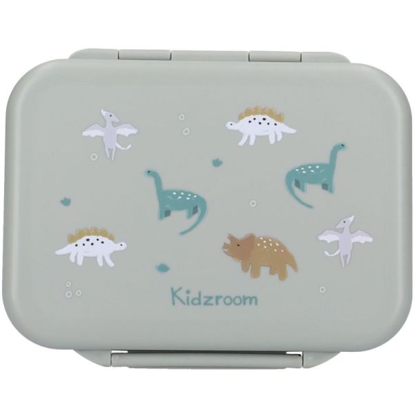 Lunch box inox 2 compartiments dino vert