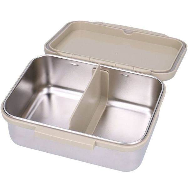 Lunch box inox 2 compartiments pâquerettes sable