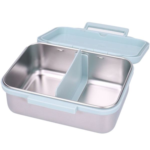 Lunch box inox 2 compartiments véhicules bleu