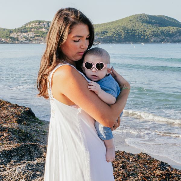 Lunettes de soleil bébé 0-9 mois anti UV Baby heart Barbe à papa